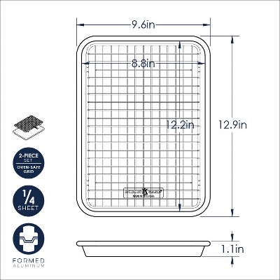 Aluminum Nonstick Quarter Sheet with Oven-Safe Grid