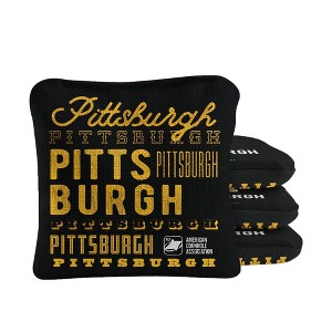 Skip's Garage | Gameday Pittsburgh Football Synergy Pro Black Cornhole Bags (Set of 4) - 1 of 4