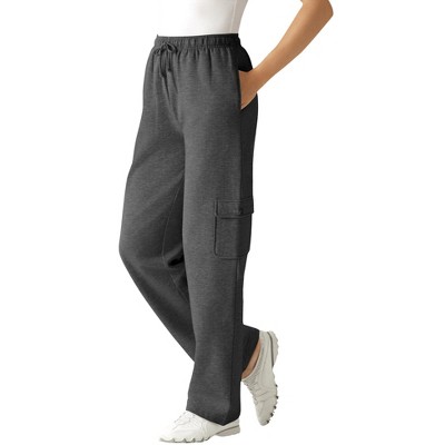Woman Within Women's Plus Size Petite Better Fleece Cargo Sweatpant