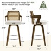 Bekrvio 26" Swivel Counter Height Bar Stools Set of 1/2/3/4,Faux Leather Upholstered Bar Chairs with Back & Arm for Kitchen Island,Black - 4 of 4