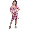 24seven Comfort Apparel Girls Pink Cold Shoulder Knee Length Dress - 2 of 4