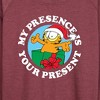 Women's - Garfield - My Presence Is Your Present Lightweight French Terry Wide Neck Long Sleeve Shirt - 2 of 4