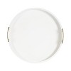 Kate and Laurel Lipton Round Decorative Tray with Metal Handles, 22" Diameter, White - 4 of 4