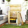 Outsunny Outdoor Garden Shed, Wooden Backyard Shed with Metal Tabletop, Shelf and 2 Doors for Patio, Lawn - 2 of 4