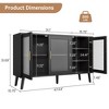 EcoSummer Black Sideboard Buffet Cabinet with Storage, Buffet Cabinet with Fluted Glass Door and Drawers, Sideboard for Dining Room, Living Room - 3 of 4