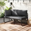 Tangkula Patio Loveseat w/ Removable Pillows & Seat Cushion Side Armrest Metal Frame - 2 of 4