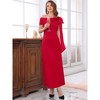 INSPIRE CHIC Women's One Shoulder Bow Wedding Guest Bridesmaid Cocktail Prom A-Line Maxi Evening Dress - 3 of 4