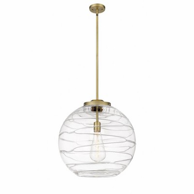 Athens Deco Swirl - 1 Light Pendant In Industrial Style-19.5 Inches Tall and 17.88 Inches Wide