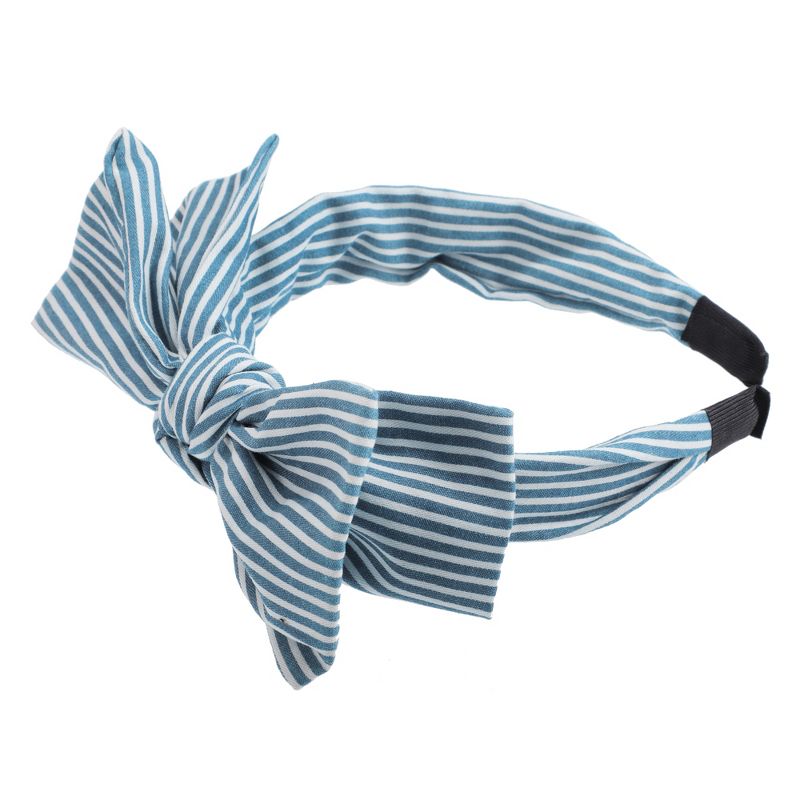 Unique Bargains Women's Double Bow Knot Fashion Stripe Pattern Headband 1.34 Inch Wide 1 Pc, 5 of 7
