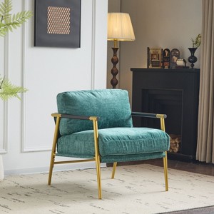 CAVINAS Modern Accent Chair with Plush Cushion,Sturdy Metal Frame,Plush Armchair for Living Room,Bedroom,Office Seating - 1 of 4