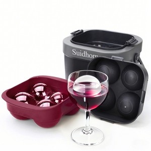 SUGIFT Crystal Clear Ice Ball Maker BPA Free Silicone Mold for 2.4" Ice Spheres No Bubbles Food Grade Whiskey Ice Tray - 1 of 4
