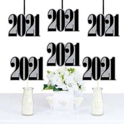 Big Dot of Happiness Silver Tassel Worth The Hassle - 2021 Graduation Decorations DIY Party Essentials - Set of 20