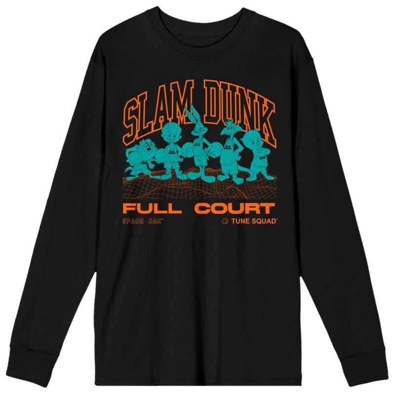 Space Jam 2 A New Legacy Slam Dunk Mens Black Long Sleeve Shirt, 1 of 3
