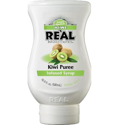Reàl Infused Exotics Simply Squeeze Infused Syrup Kiwi 16.9oz Bottle for Mix- ologists, Chefs, Cooks