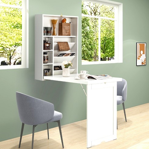 Wall mounted deals storage desk