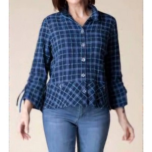 Women's Windowpane Ruched Sleeve Jacket - habitat - 1 of 3