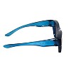 Calabria 9017 Large Polarized Fitover Sunglasses Gloss Crystal Blue & Smoke Grey - 3 of 4