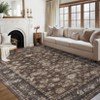 Washable Rug Boho Abstract Hallway Runners Vintage Distressed Floral Soft Low Pile Floor Carpet for Living Room - 2 of 4