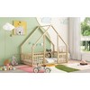Bellemave Twin Floor Bed for Kids, Girls, Boys, Wood House Bed Frame, House Floor Bed, Twin Size Montessori Floor Bed with Fence, Playhouse, Natural - 4 of 4