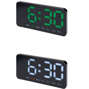 REGALWOVEN 2 Pcs Plastic Digital Dimmable Big Numbers Display Table Clock 8.3 x 4.3 x 1.2 Inches - 1 of 4