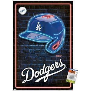 Trends International MLB Los Angeles Dodgers - Neon Helmet 23 Unframed Wall Poster Prints - 1 of 4
