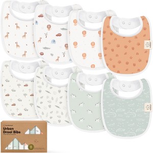 KeaBabies 8pk Organic Baby Bibs for Boy, Baby Drool Bib for Toddler Boys, Girls, Newborn Baby Teething Bibs - 1 of 4