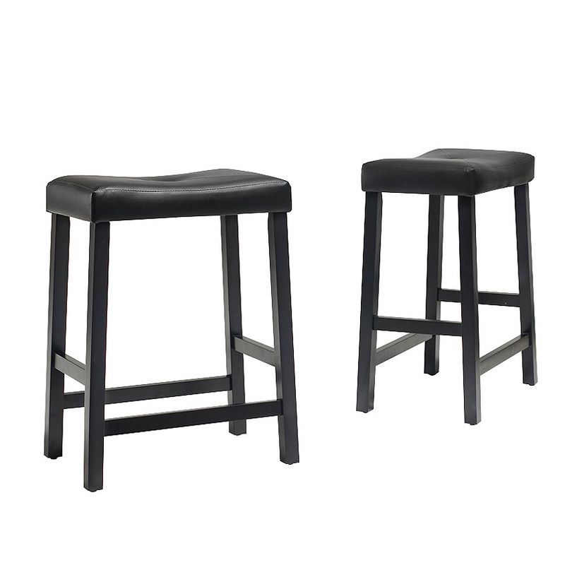 Set of 2 24" Upholstered Saddle Seat Counter Height Barstools  - Crosley, 6 of 7