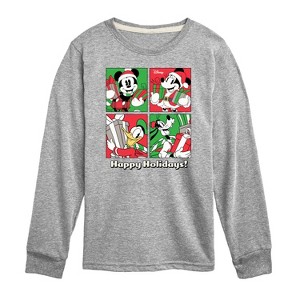 Boys' - Disney - Mickey and Friends Happy Holidays Long Sleeve Graphic T-Shirt - 1 of 4