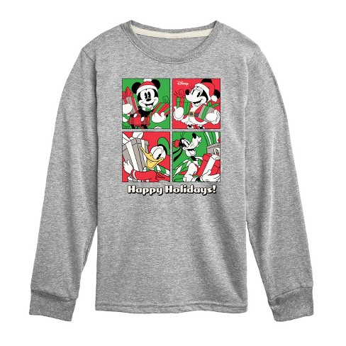 Boys' - Disney - Mickey and Friends Happy Holidays Long Sleeve Graphic T-Shirt - image 1 of 4