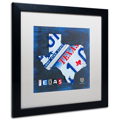 Trademark Fine Art -Design Turnpike 'Texas License Plate Map' Matted Framed Art