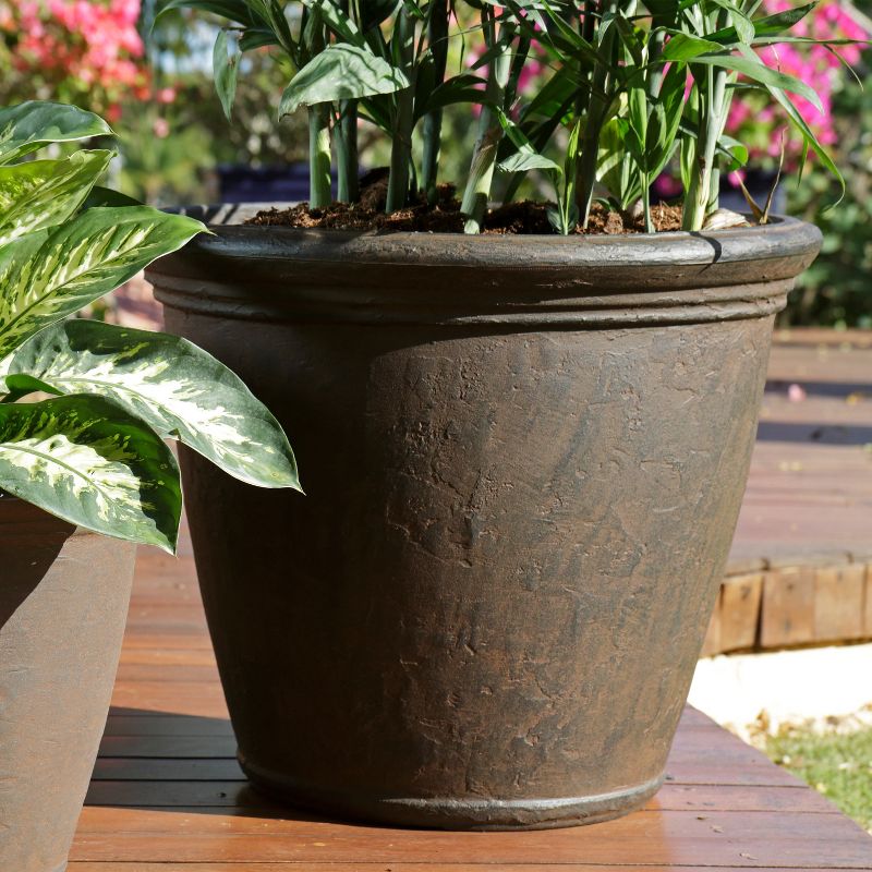 Sunnydaze Indoor/Outdoor Patio, Garden, or Porch Weather-Resistant Double-Walled Anjelica Flower Pot Planter - 24", 6 of 14