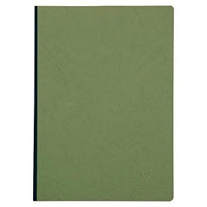 Clairefontaine Clothbound Notebook w/ elastic closure - Ruled  96 sheets - 8 1/4 x 11 3/4 - Green - 1 of 4