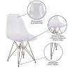 Flash Furniture Elon Series Ghost Chair with Gold Metal Base - image 3 of 4