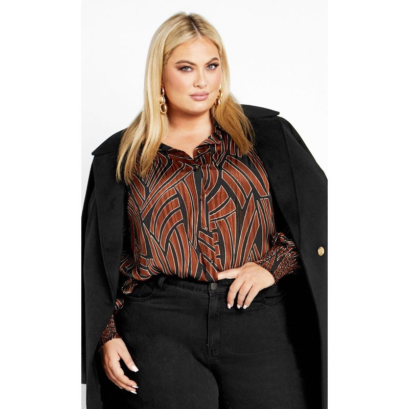Women's Plus Size Madelyn Shirt - brown | CITY CHIC, 3 of 8