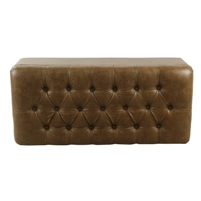 Ainsley Brown Faux Leather Tufted Storage Bench