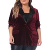 Agnes Orinda Women's Plus Size Velvet Evening Sparkle Party Formal Suit Blazers - image 2 of 4