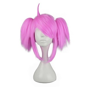 Unique Bargains Women's Wigs 12" Pink with Wig Cap - 1 of 4