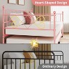 Twin Size Daybed with Trundle, Decorative Heart-Shaped Steel Headboard, Space-Saving Design for Small Rooms, Durable Metal Frame - 4 of 4