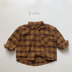MyKids-Usa Baby Plaid Pattern Vintage Style Lapel Design Shirt - 1 of 4