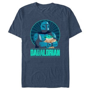 Men's Star Wars: The Mandalorian Father's Day Grogu and Din Portrait T-Shirt - 1 of 4