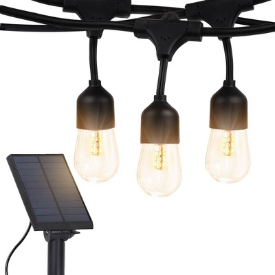 27 Ft Warm White Solar Powered Outdoor LED String Lights