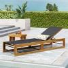 Outdoor Chaise Lounge, Patio Reclining Chair with Adjustable Backrest, Wooden Sunbathing Chair for Patio Pool Garden Backyard - 2 of 4