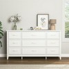 Resenkos Bedroom Dresser,Chest of Drawers,Farmhouse 9 Drawers Dresser for Bedroom with Natural Texture, Bedroom Chest of Drawers, Antique White - 4 of 4