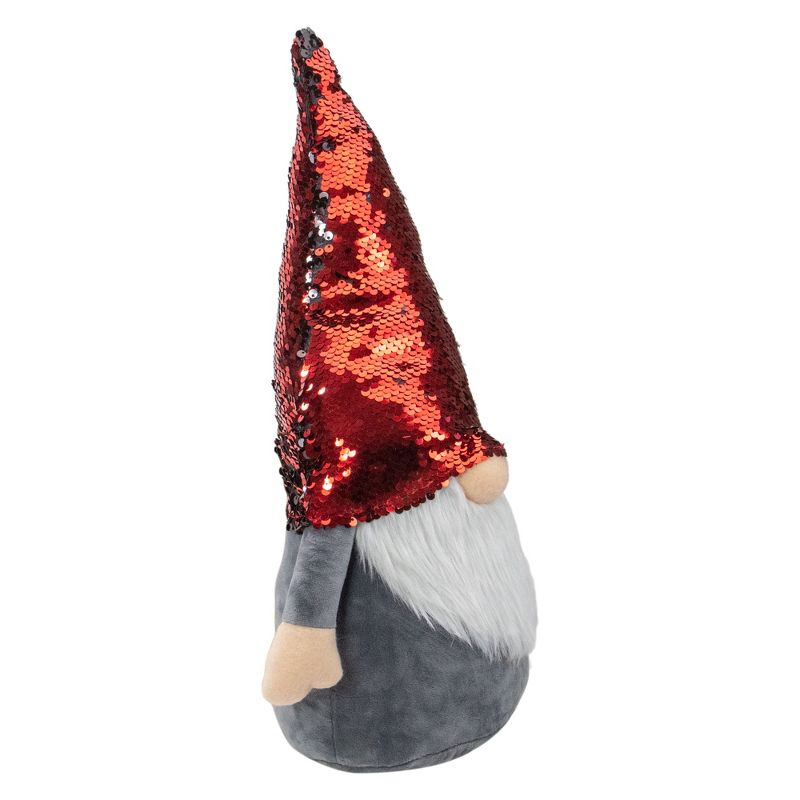 Northlight 18" Gnome with Red and Black Flip Sequin Hat Christmas Decoration, 4 of 8