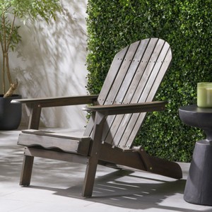 Foldable Acacia Wood Patio Accent Chair With Stackable Arm Rest,Slatted Seat And Back,Adirondack Chairs Folding,Patio Chair Outdoor -Maison Boucle - 1 of 4