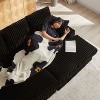 84-Inch Corduroy 3-Seater Sofa: With 3 Back Pillows, 2 Toss Pillows, 2 Ottomans, 2 Storage Spaces and Cup-Holders - Deep Seat Comfort for Living Room - 4 of 4