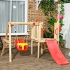 Whisen 4 in 1 Wooden Swing Set Outdoor Playset with Baby Swing Seat, Captain's Wheel, Horn, Gift for Kids - Red - 3 of 4