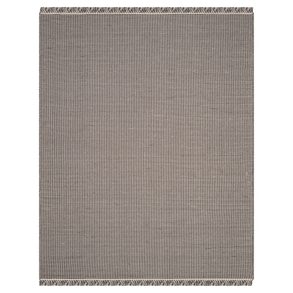 Ivory/Black Stripe Flatweave Woven Area Rug 8'x10' - Safavieh