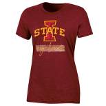 NCAA Iowa State Cyclones Women's Shorts Sleeve Crew Neck Chalk T-Shirt