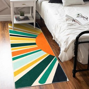Coucheta Area Rug Machine Washable Non-Slip Modern Minimalist Accent Carpet for Living Room Bedroom Entryway,Multi-Color & Size - 1 of 4